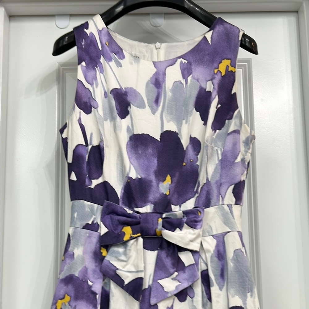 Helene Berman Purple Tie Front Midi Dress